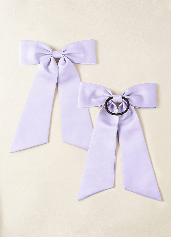 front Matching Color Matte Satin Bow Hair Tie Set