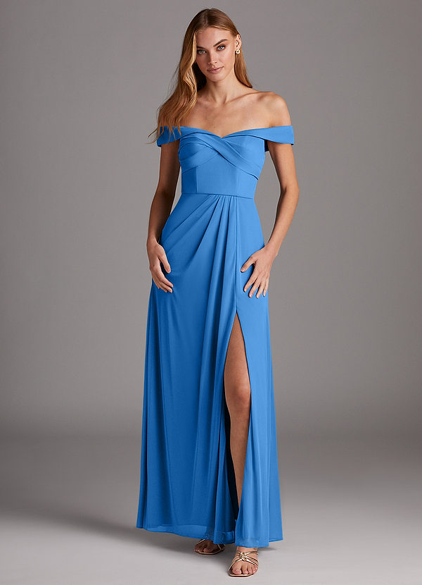 Mena A-Line Off the Shoulder Mesh Convertible Dress