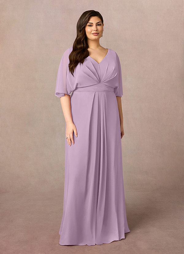 Azazie Oksana Suknie dla Matki Panny Młodej Linia A Pofałdowany Szyfon Długość podłogi Sukienka image1