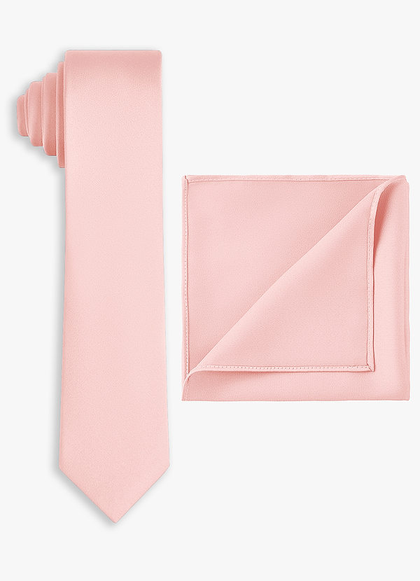 front Stretch Satin Skinny Tie and Pocket Square Set