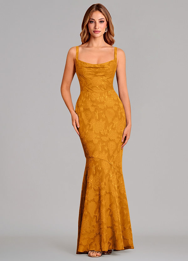 Azazie Aubrey Brudtärneklänningar Klä av Sjöjungfru i Blommig Utbrändhet Rosett Knäck image1