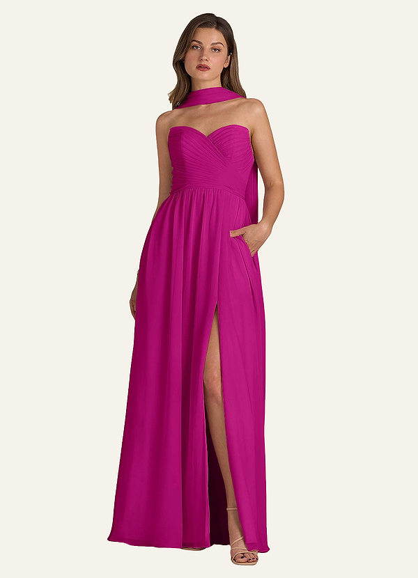 front Azazie Matching Color Chiffon Scarf