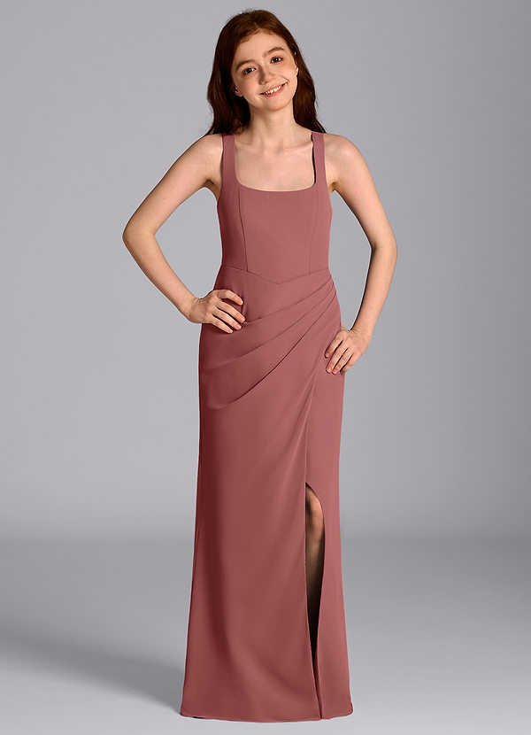Azazie Mero Junior Amethyst Mermaid Pleated Chiffon Dress image1