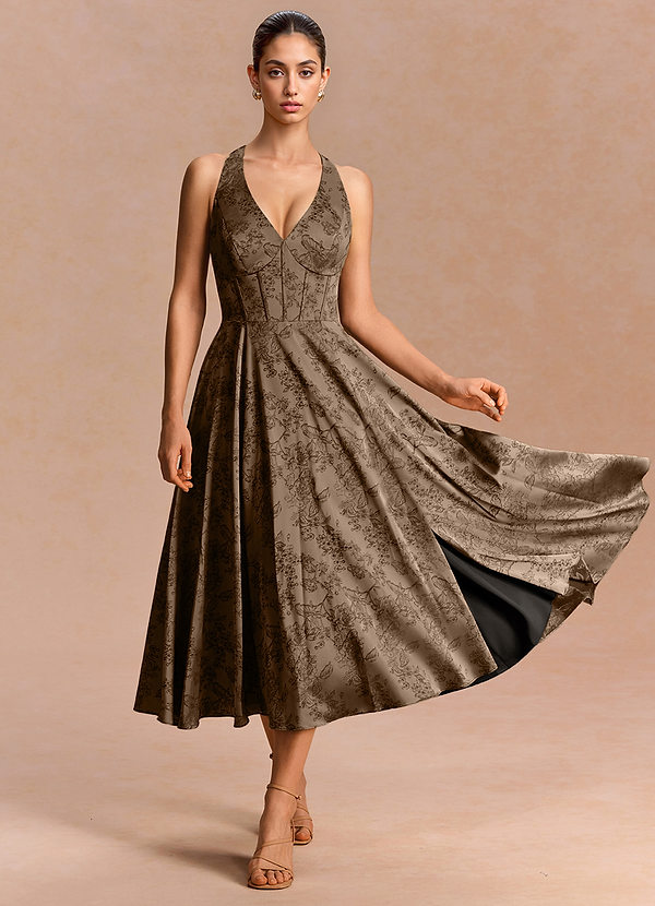 Sonia Coffee Brown Midi Dress image1
