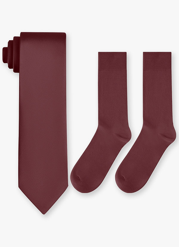 front Matching Stretch Satin Wide Tie & Cotton Socks Set
