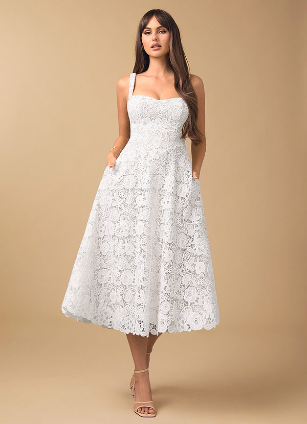 Elisa White Lace Midi Dress image1