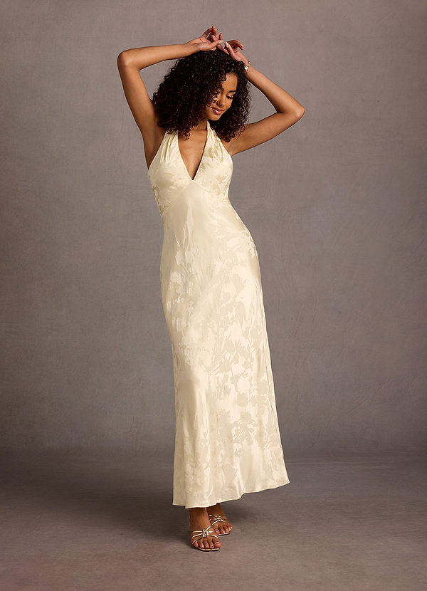Janae Cream Halter Maxi Dress image1