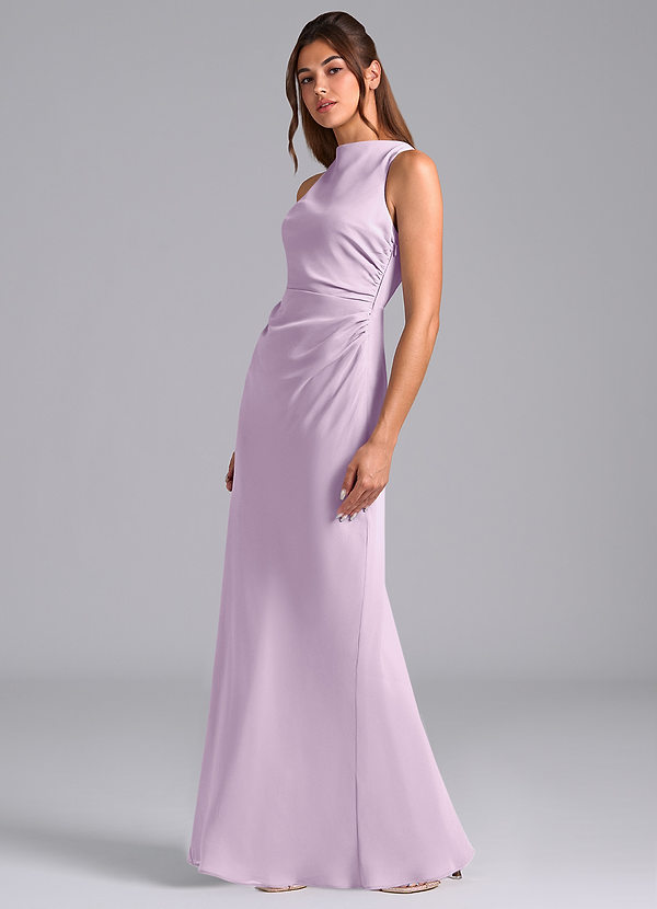 Azazie Evadne Suknie dla druhen Osłona Pofałdowany Szyfon Do ziemi Sukienka image1