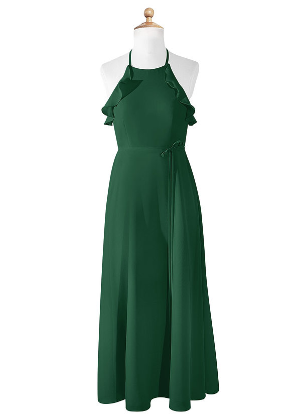 Vestidos Modestos De Manga Larga Para Damas De Honor Junior Verde Oscuro