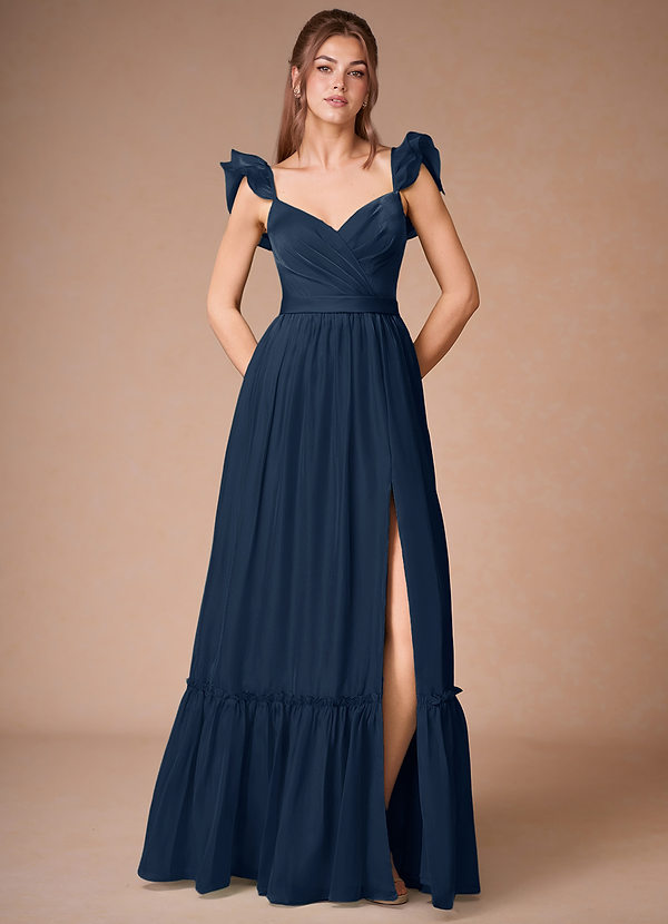 Siofra Navy Ruffled Maxi Dress image1