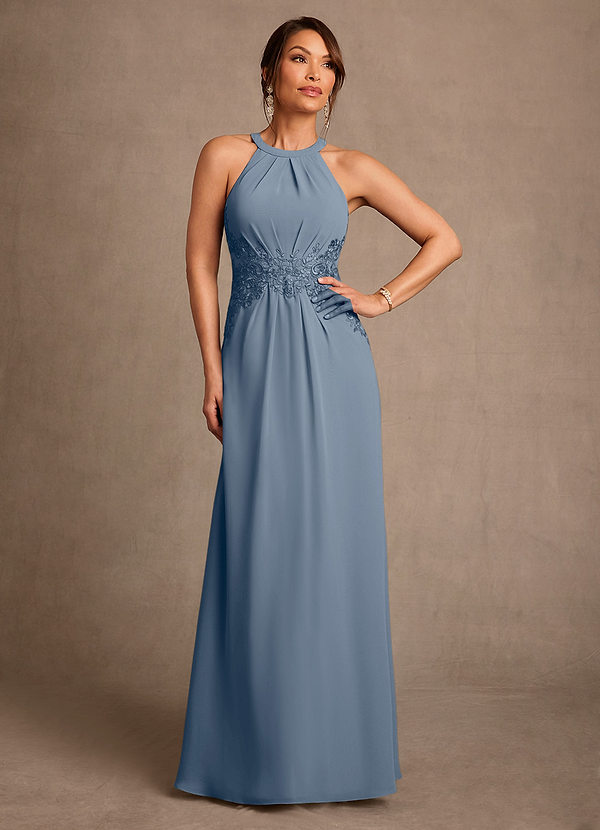 Azazie Georgie Mother of the Bride Dresses Vestido Crepúsculo de Chiffon de Linha A com Renda image1