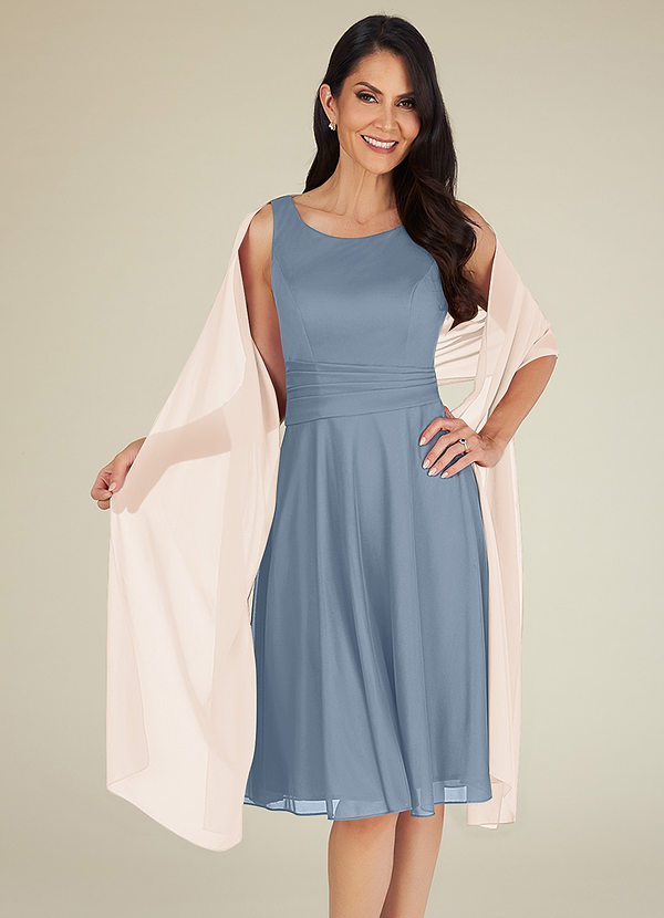 front Azazie Matching Color Chiffon Shawl