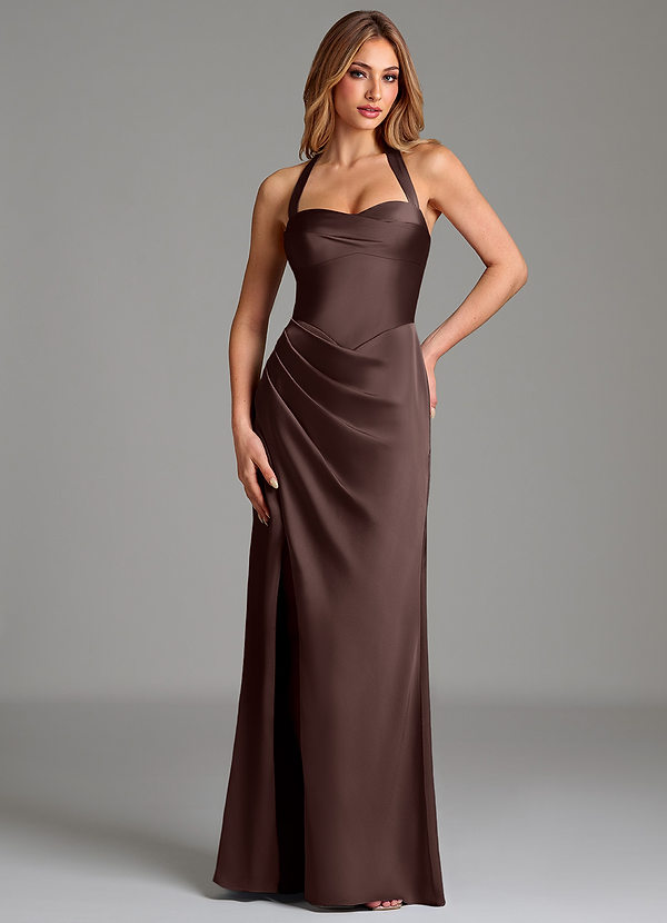Azazie Serenity Bridesmaid Dresses Ganache Mermaid Sweetheart Neckline Stretch Satin Dress image1