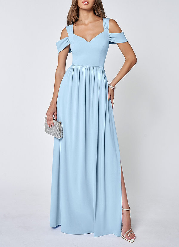 front Maxikleid in Hellblau