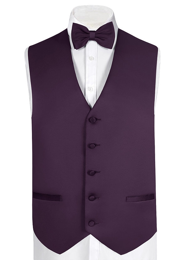 front Matte Satin Vest and Bow Tie Set