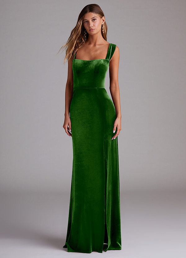Azazie Junia Vestidos Dama de Honor Vestido de Hiedra de terciopelo de Corte Recto Convertible con Vestidos sin tirantes image1