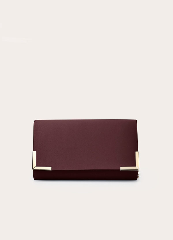 front Farblich passende Clutch aus mattem Satin im Envelope-Stil