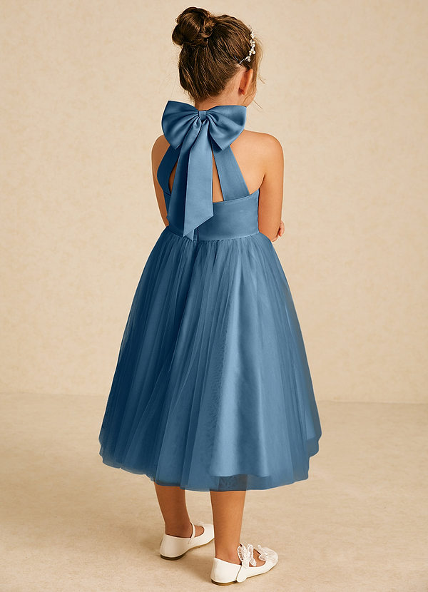 Azazie Dora Flower Girl Dresses Bermuda A-Line Bow Tulle Dress image1