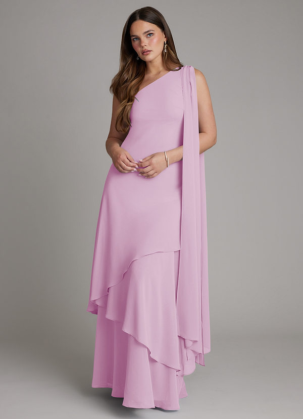 Azazie Monique Suknie dla druhen Linia A Jedno ramię Szyfon Do ziemi Sukienka image1