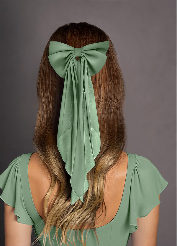 front Matching Color Chiffon Burnout Bow Hair Clip