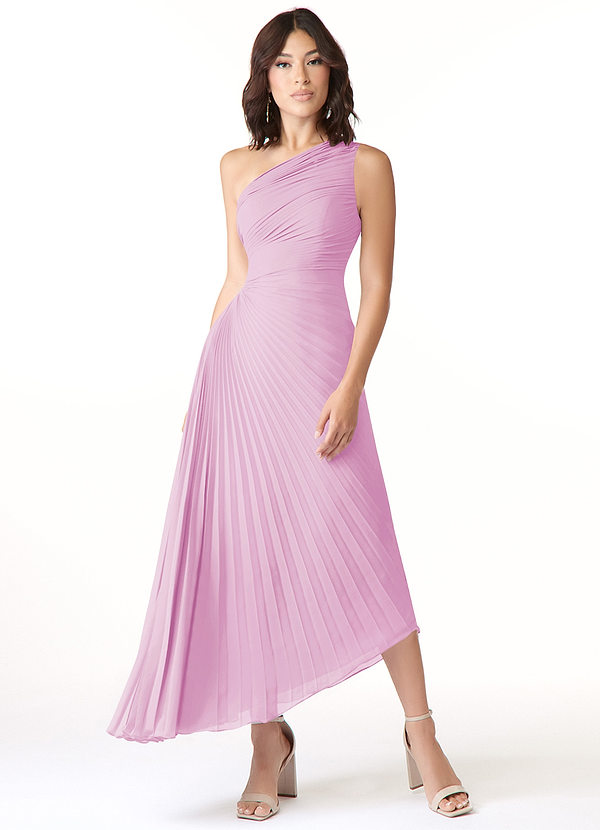 Azazie Kirra Bruidsmeisjes Jurken Jurk van Chiffon met A-Lijn One-Shoulder Snoep Roze image1