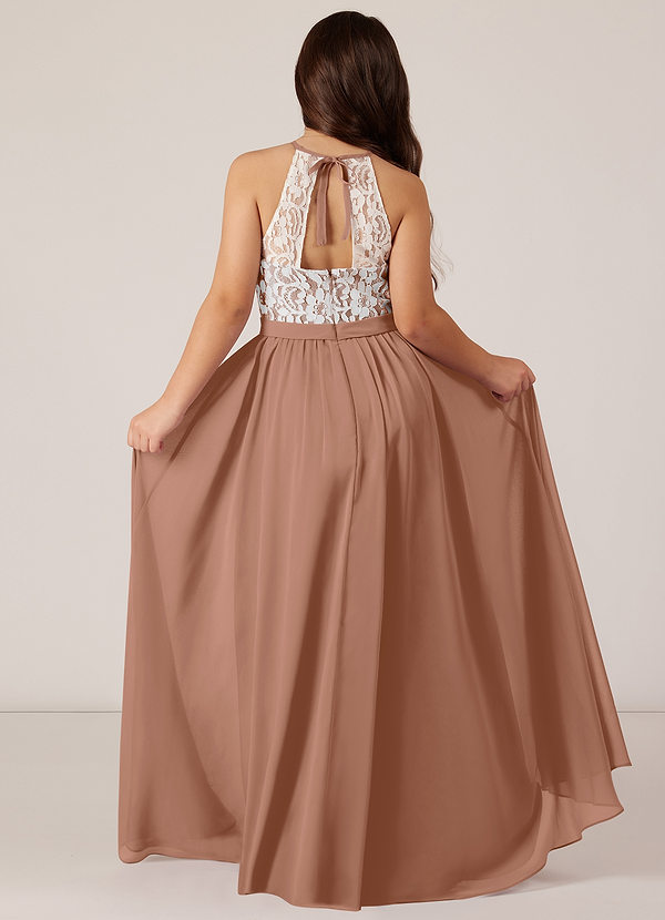 Azazie Fahari Junior Bronzer A-Line Lace Chiffon Dress image1