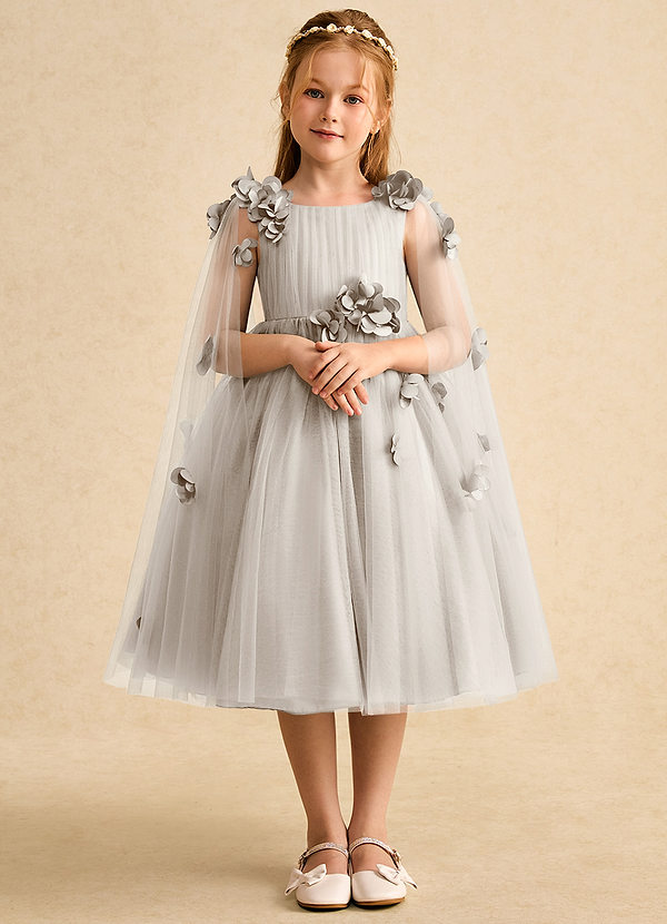 Azazie Staria Blumenkinder Kleider Ballkleid Gestreift Tüll Kleid Frost image1