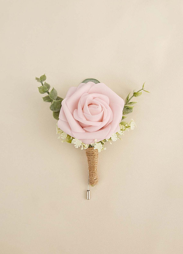 front Single Rose and Ecalyptus Boutonniere