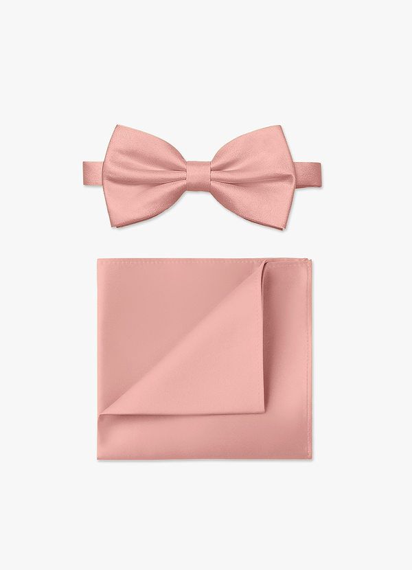 front Matte Satin Bow Tie and Pocket Square Set