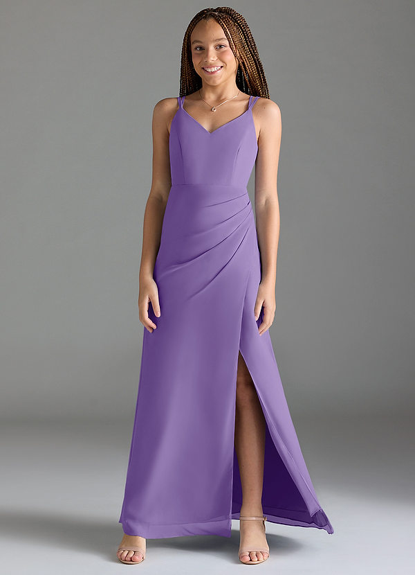 Azazie Leo Junior Tahiti Mermaid Pleated Chiffon Dress image1