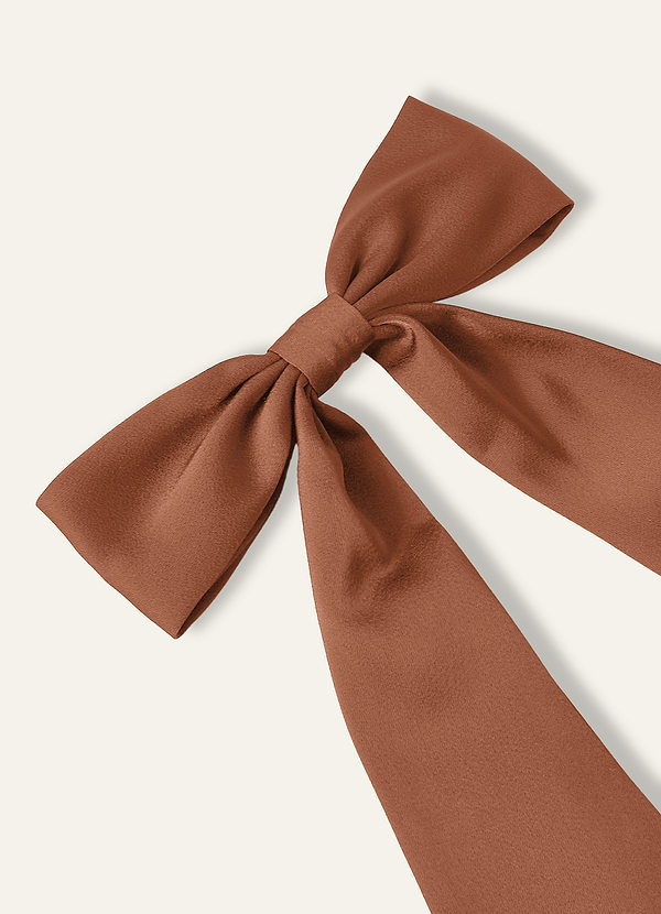 front Matching Color Stretch Satin Bow Hair Clip