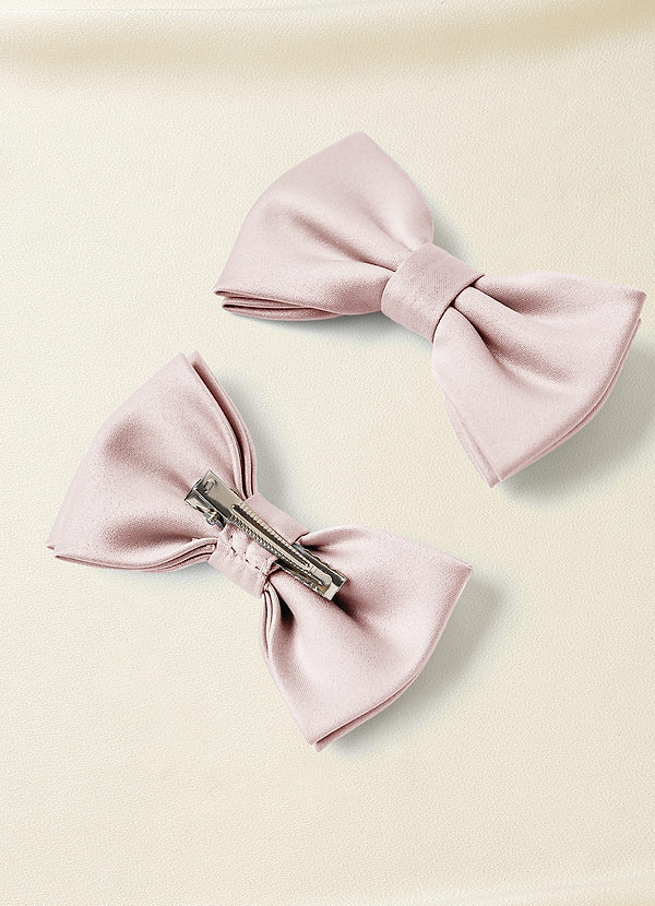 front Matte Satin Bow Hair Clip Set