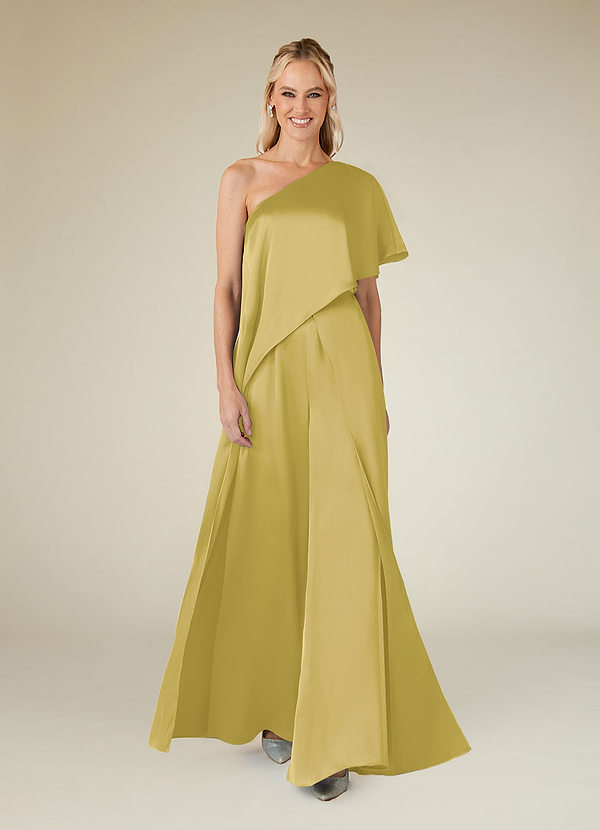 Azazie Hagretta Brautmutterkleider Overall/Jumpsuit Stretch-Satin Kleid Kanarienvogel image1