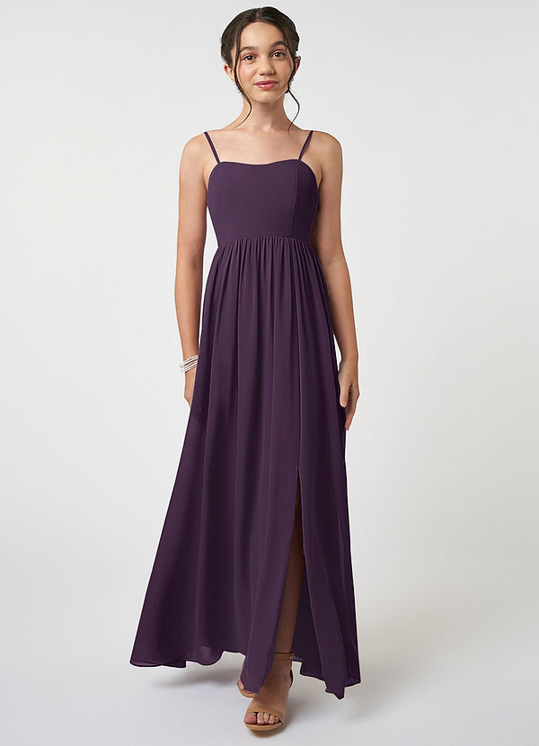 Plum Azazie Evonne JBD Junior Bridesmaid Dresses | Azazie