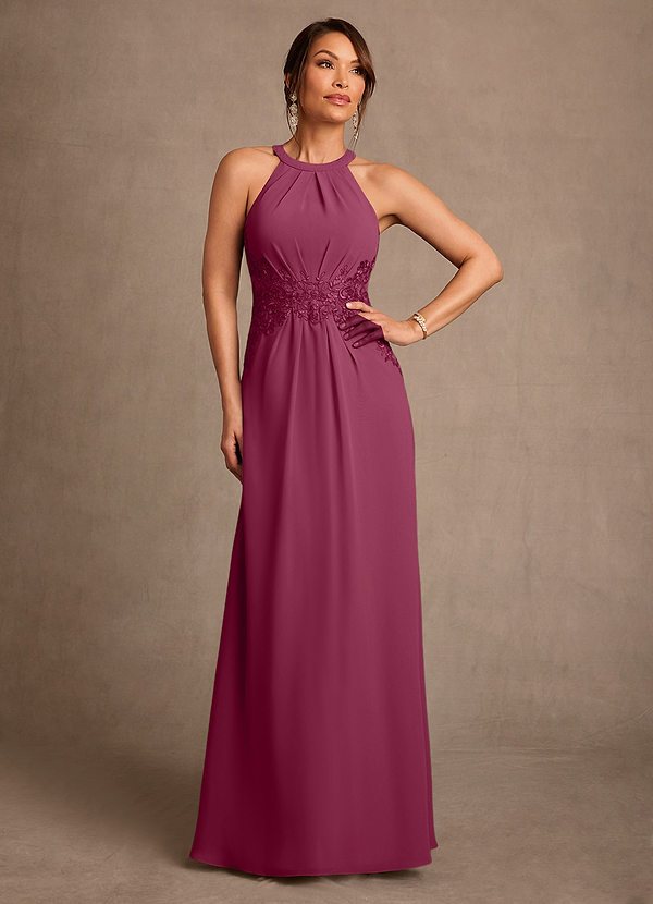 Azazie Georgie Mother of the Bride Dresses Vestido Amora de Chiffon de Linha A com Renda image1