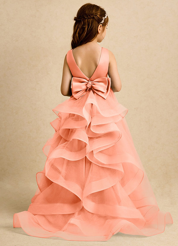 Azazie Lior Flower Girl Dresses Sunset Ball-Gown Pleated Tulle Dress image1