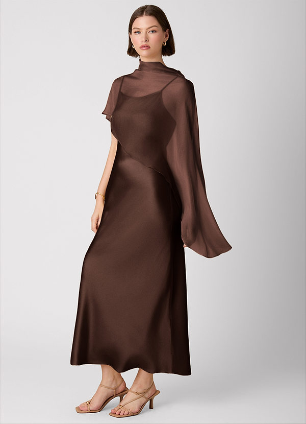 Crystle Espresso 100% Washable Silk Maxi Dress image1