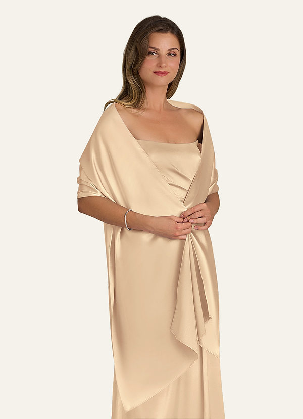 front Azazie Châle En Satin Métallisé De Couleur Assortie