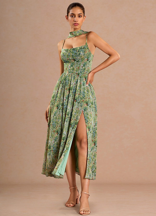 Lolla Green Floral Midi Dress image1