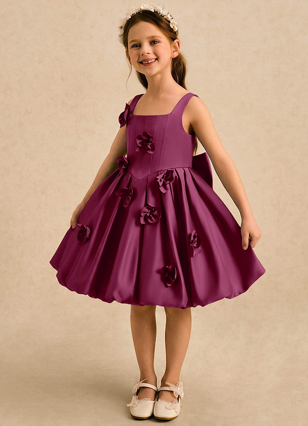 Azazie Lillian Vestidos de arras Vestido Mora de Satin Mate de Vestido de princesa con Plisado image1