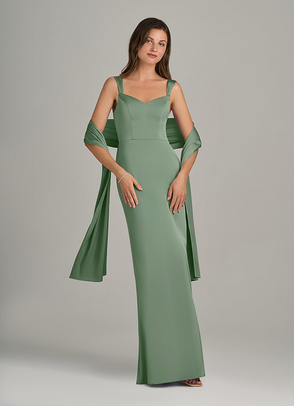 front Azazie Matching Color Stretch Satin Shawl