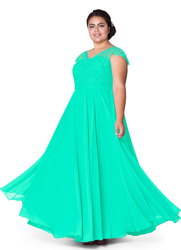  Azazie Cheryl Bridesmaid Dress  Turquoise Azazie 