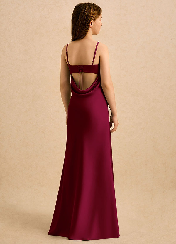 Azazie Mirabella Girls Formal Bloemenmeisjesjurken Kolom Jurk van Stretch Satijn Sweetheart Halslijn Bourgondië image1