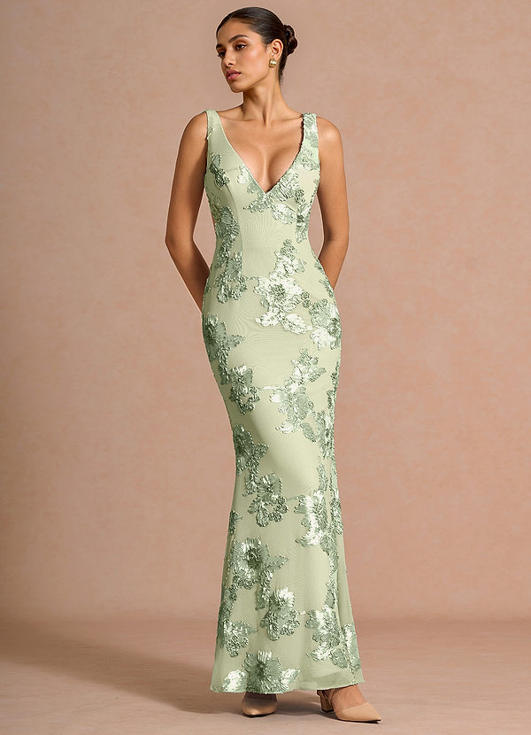 Ivellea Light Green Maxi Dress image1