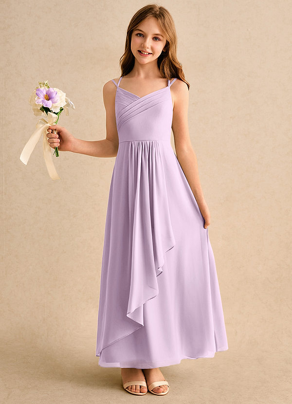 Azazie Zaida Girls Formal Klänningar för brudeflicka Klä A-Line i Chiffong Plisserad image1
