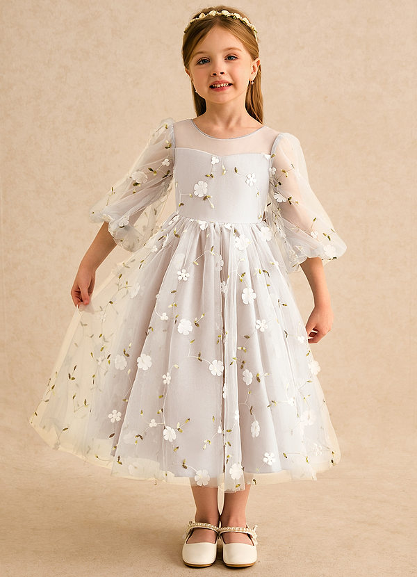 Azazie Elowen Vestidos de arras Vestido Alabastro Blanco de Encaje de Línea A con Escote corazón image1