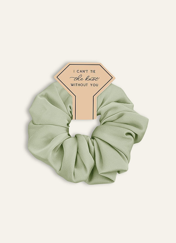 front Ensemble de chouchous oversize en satin extensible de couleur assortie pour demoiselle d'honneur