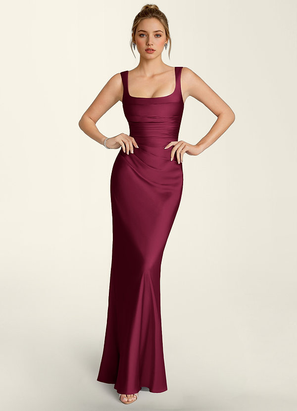 Lorelei Burgund Meerjungfrauenkleid aus Satin mit Korsett image1