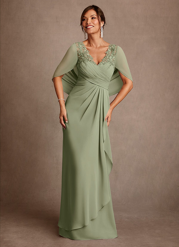 Azazie Santa Clara Brautmutterkleider A-Linie Spitze Kleid Pistazie image1