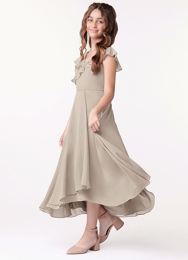 Azazie Posie Junior Frost A-Line Ruched Chiffon Dress image1